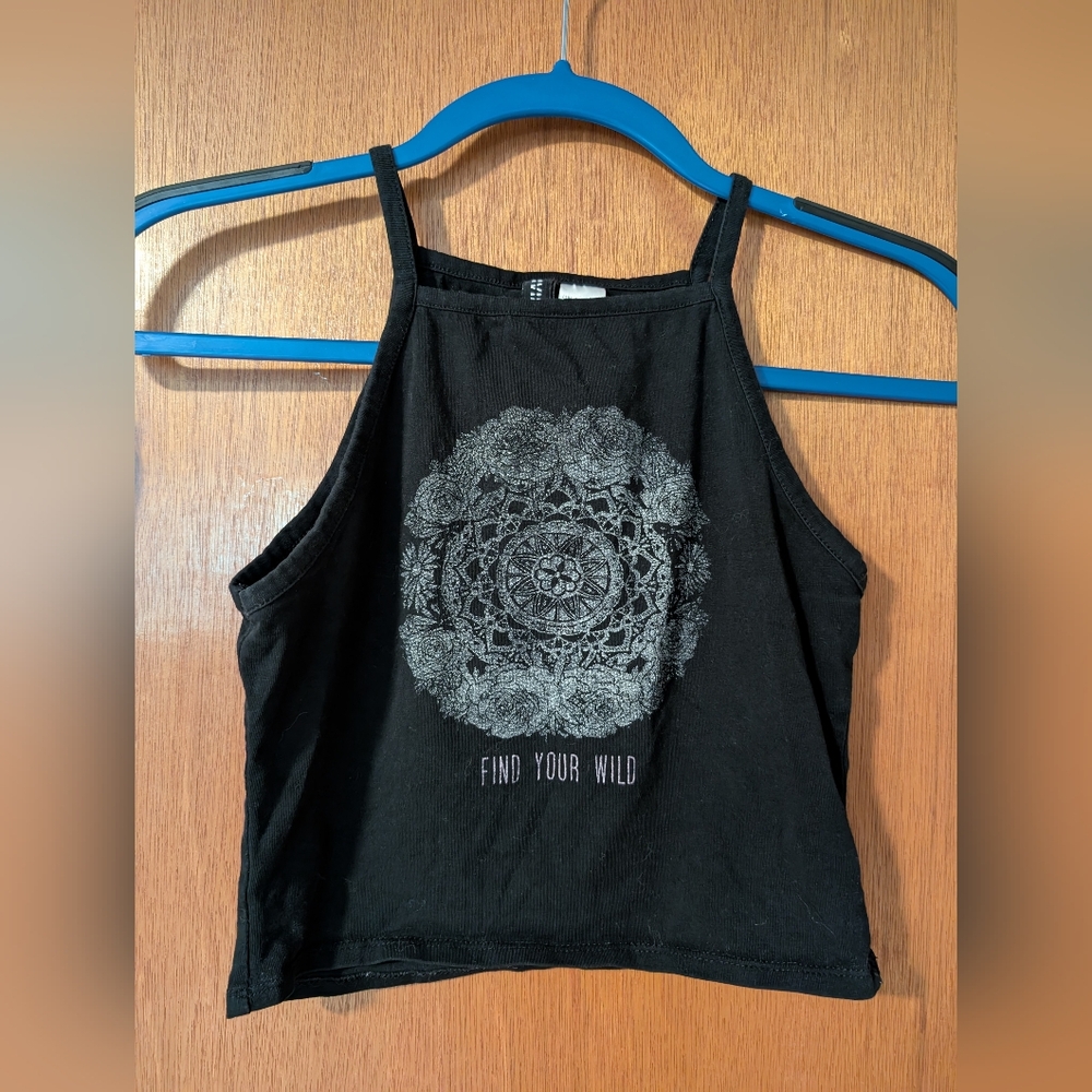 H&M Black Sleeveless Crop Tank Top